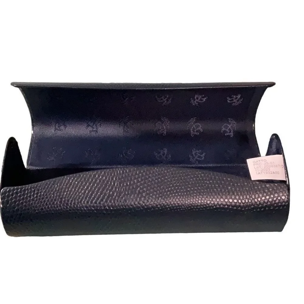 Brooks Brothers Glasses Case Hard Shell Blue Unisex Snakeskin Texture